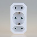 Steckdosen-Adapter weiß 16A/250V 2 x Eurosteckdose...