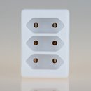 Steckdosen-Adapter weiß 2,5A/250V 3 x Eurosteckdose