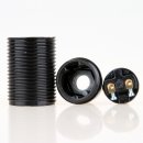 E14 Bakelit Fassung schwarz mit Gewindemantel M10x1 IG