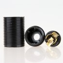 E14 Bakelit Fassung schwarz mit Gewindemantel M10x1 IG