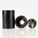 E14 Lampenfassung Bakelit-Optik schwarz mit Glattmantel M10x1 IG
