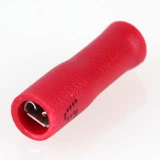 100 x Kabelschuh Flachsteckhülse rot 0,5x2,8 S vollisoliert für Leitungsquerschnitt 0,5-1,5mm²