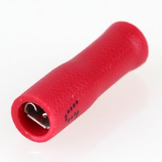 100 x Kabelschuh Flachsteckhülse rot 0,8x2,8 vollisoliert für Leitungsquerschnitt 0,5-1,5mm²