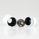 E14 Lampenfassung Bakelit-Optik weiß mit Glattmantel M10x1 IG