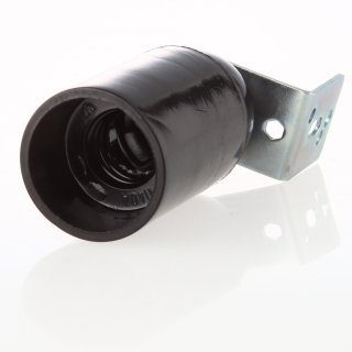 E14 Fassung Kunststoff schwarz mit Metall-Winkel kaufen