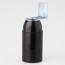 E14 Kunststoff Fassung schwarz ohne Außengewinde mit Metall-Winkel