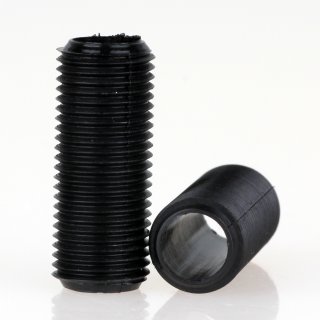 M10x1 Lampen Gewinderohr Länge 25mm Kunststoff schwarz ohne Profil/Verdrehschutz
