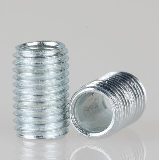 M8x1 Gewinderohr 12mm lang Metall/Eisen verzinkt für Lampen und Leuchtenbau
