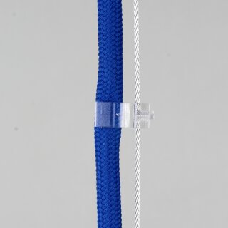 Kabelclip Kabelhalter Seilhalter-Clip für Stahlseile Lampen-Kabel 5.0-6.5mm + Drahtseil 1.0-2.0mm Kunststoff transparent
