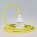 Textilkabel Gelb mit E27 Dach-Lampenfassung weiß 1-5m