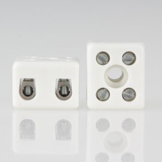 Porzellan Lüsterklemme weiß 2-polig 4 mm²