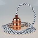 Textilkabel Schwarz-Weiß mit E27 Lampenfassung...