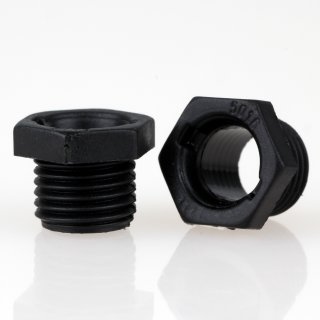 M10x1 Trompetennippel 12x10mm 6-kant Länge 7mm Kunststoff schwarz ohne Profil/Verdrehschutz