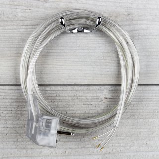 2m Netzkabel Anschlusskabel transparent 3x0,75mm² mit Schutzkontakt-Winkelstecker