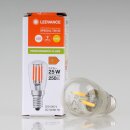 LEDVANCE LED-Leuchtmittel 2,8W (=25W) Birnen-Form klar E14 Sockel 2700K warmweiß 250 Lumen