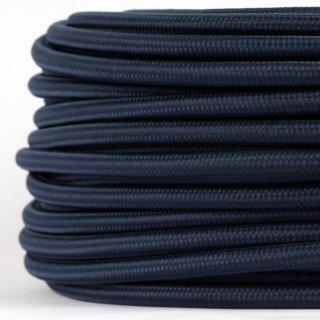 Textilkabel Stoffkabel marineblau 3-adrig 3x0,75 Gummischlauchleitung 3G 0,75 H03VV-F textilummantelt