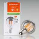 LEDVANCE LEDLeuchtmittel Kopfspiegellampe silber 4W=(31W) 240V Tropfen-Form klar 2700K warmweiß 350 Lumen