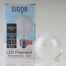 Sigor LED Filament Leuchtmittel 230V/2,5W=(25W) AGL-Form matt E27 Sockel warmweiß dimmbar