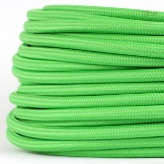 Textilkabel Stoffkabel kiwigrün 3-adrig 3x0,75 Gummischlauchleitung 3G 0,75 H03VV-F textilummantelt