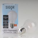 Sigor LED Filament Leuchtmittel 230V/4,5W=(40W) AGL-Form matt E27 Sockel warmweiß dimmbar