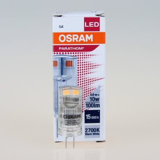 Osram LED-Stiftsockellampe, Parathom Pin G4/12V/0,9W=(10W) warmweiß