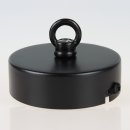 Lampen-Baldachin 80x25 Metall schwarz mit Ringnippel 22mm...