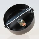 1-Loch Lampen-Baldachin 80x25 Metall schwarz mit Zahn-Ringnippel 42mm für Kettenaufhängung