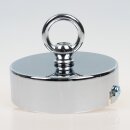 1-Loch Lampen-Baldachin 80x25 Metall verchromt mit Ringnippel 30mm für Kettenaufhängung
