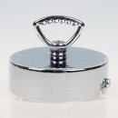 1-Loch Lampen-Baldachin 80x25 Metall verchromt mit Zahn-Ringnippel 42mm für Kettenaufhängung