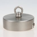 1-Loch Lampen-Baldachin 80x25 Metall Edelstahloptik mit Ringnippel 22mm für Kettenaufhängung