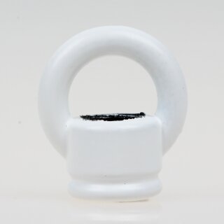 Ringnippel Metall weiß 22x27mm M10x1 Durchgangsgewinde für Lampen und Leuchtenbau