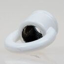 Ringnippel Metall weiß 22x27mm M10x1 Durchgangsgewinde für Lampen und Leuchtenbau