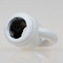 Ringnippel Metall weiß 22x27mm M10x1 Durchgangsgewinde für Lampen und Leuchtenbau