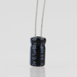0,1uF 63V Miniatur-Elko Elektrolytkondensator Radial 105° 4x7mm