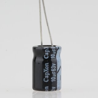 10uF 63V Elko Elektrolytkondensator Radial 105° 5x11mm Rastermaß 2mm
