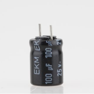 100uF 25V Elko Radial 85° 9x13mm