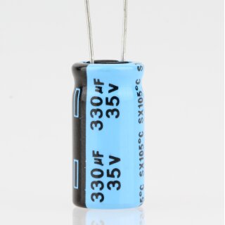 330uF 35V Elko Elektrolytkondensator Radial 105°C 10x12,5mm Rastermaß 5mm
