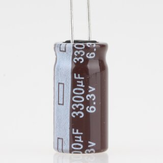 3300uF 6,3V Elko Elektrolytkondensator Radial 105°C 10x20mm Rastermaß 5mm