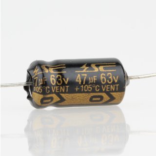 47uF 63V Elko Elektrolytkondensator Axial 85° 8x16mm