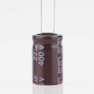 22uF 400V Elko Elektrolytkondensator Radial 105° 13x21mm