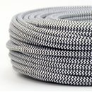 Textilkabel Stoffkabel schwarz-weiß Zick Zack...
