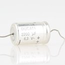 2200uF 6,3V Elko Elektrolytkondensator Axial 85° 16x26mm