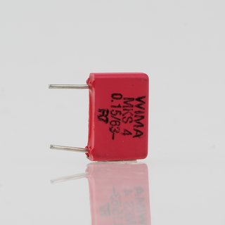 0.15uF 63V Wima MKS4 Folienkondensator rot Rastermaß 7,5mm