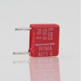0.068uF 100V Wima MKS4 Folienkondensator rot Rastermaß 7,5mm