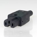 Kaiser Heißgerätekupplung C15A Warmgerätekupplung schwarz gerade 250V/10A 155°C