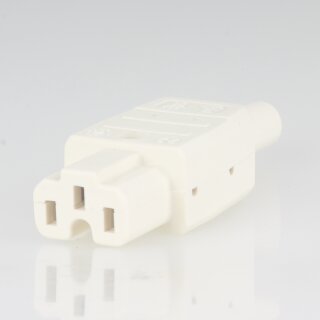 Kaiser Heißgerätekupplung C15A Warmgerätekupplung weiß/elfenbein gerade 250V/10A 155°C