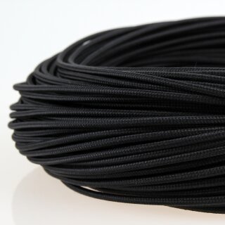 Textilkabel Schwarz 1-adrig 1x0,75mm² H05V-K Einzeladerleitung