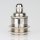 E27 Vintage Metall Lampenfassung Nickel matt mit Klemmnippel Zugentlaster und 2 Schraubringe