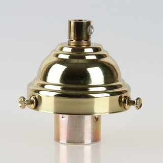 Lampenschirm Glashalter 58x35mm Messing poliert mit E14 Fassung