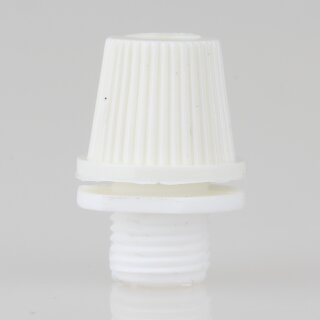 Zugentlastung mit M10x1 Außengewinde für Kabel 16x22mm Kunststoff weiß mit Quetschverbindung